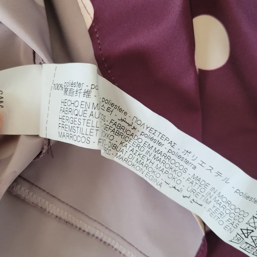 Xs - Zara - Taffeta purple white polka dot blouse - Picture 5 of 7